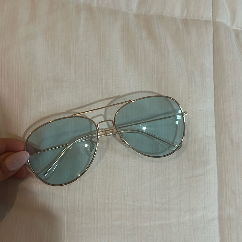 Gold green sunglasses